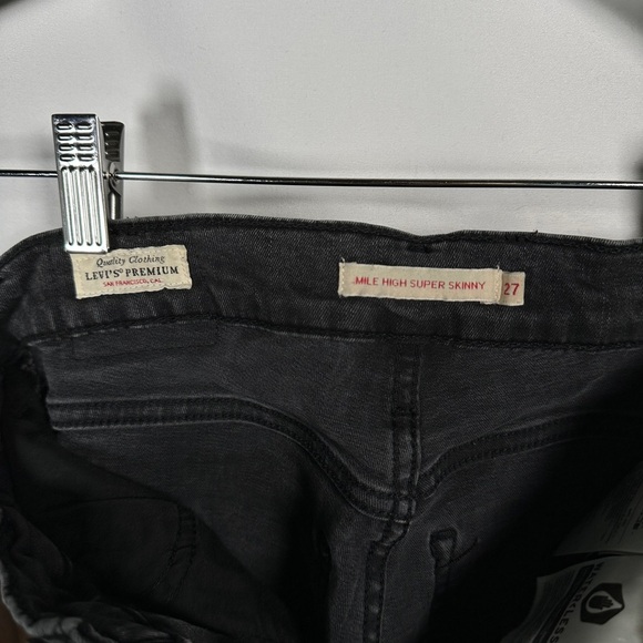 Levis Premium high rise skinny jeans stretch denim charcoal wash 27 - Picture 7 of 10